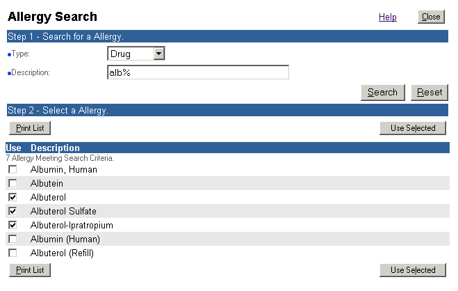 Allergy Search