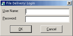 File Delivery Login window