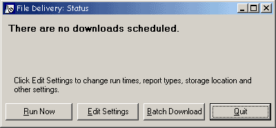 File Delivery Status screen