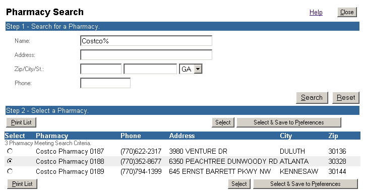 Pharmacy Search 1