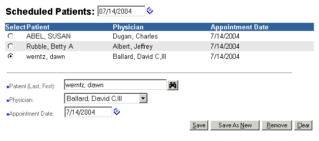 Sheduled Patients